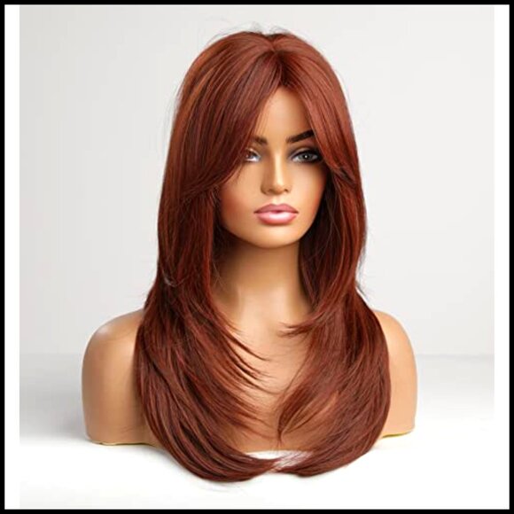 Synthetic Hair Wig with Bangs Shoulder Length Straight Pre-Styled Fashion main image 5
